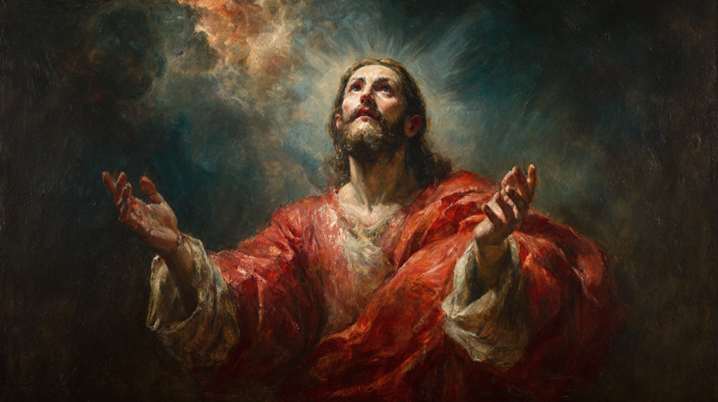 A Baroque style painting of Jesus Christ illuminated by divin b9da65c2 5e73 4673 b9d0 1daf7c976179 2