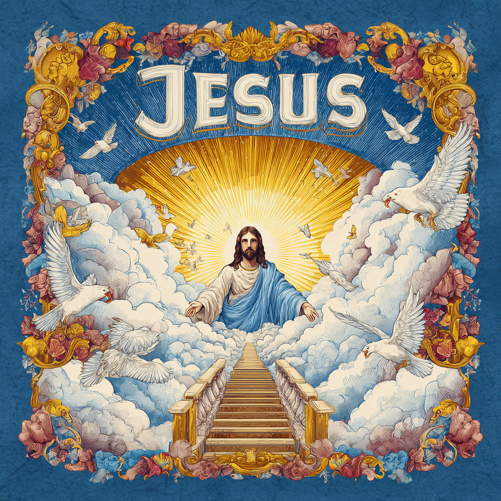A beautiful vibrant and detailed illustration of Jesus Christ d03e84bb 1ff7 4b56 b268 04c33406b7a5 0