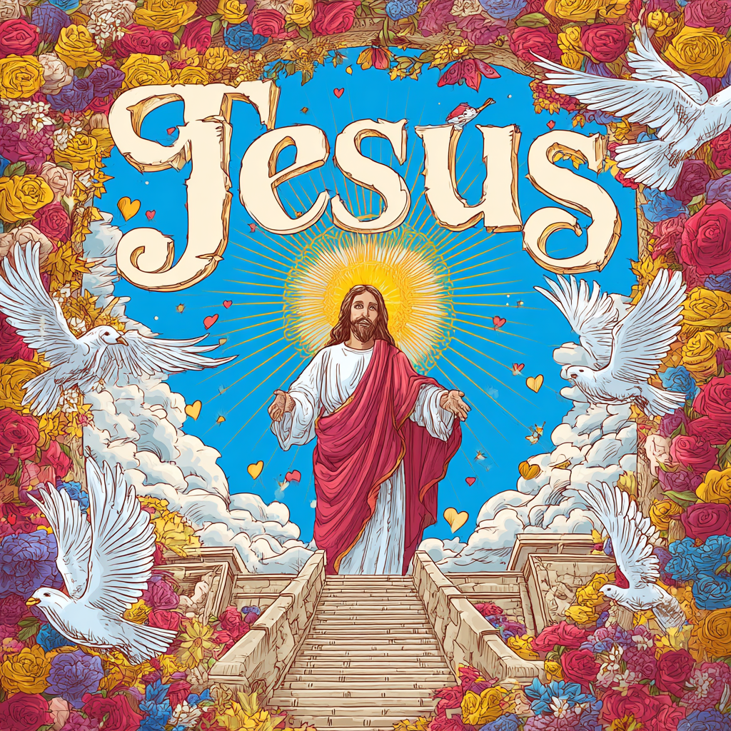 A beautiful vibrant and detailed illustration of Jesus Christ d03e84bb 1ff7 4b56 b268 04c33406b7a5 1