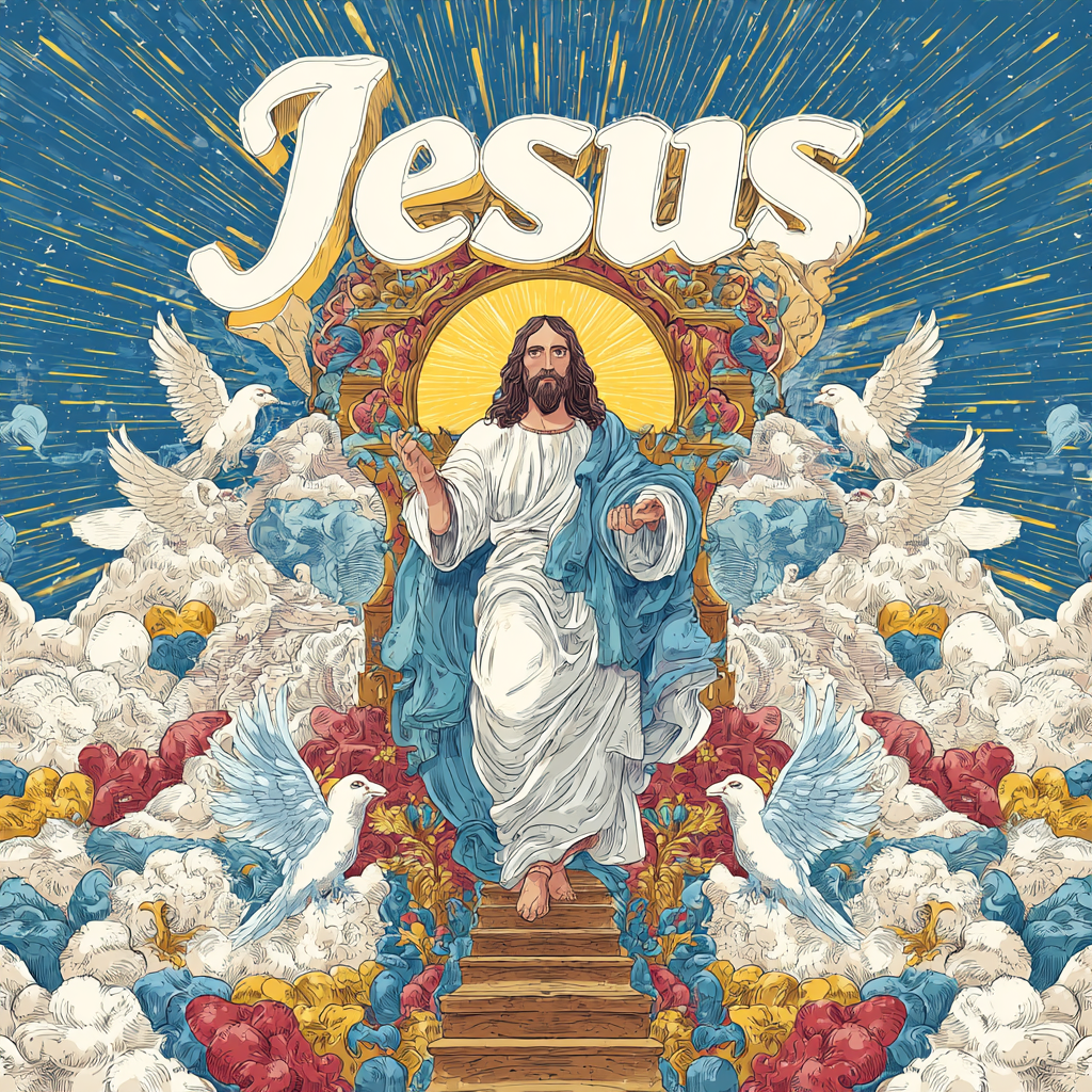 A beautiful vibrant and detailed illustration of Jesus Christ d03e84bb 1ff7 4b56 b268 04c33406b7a5 2