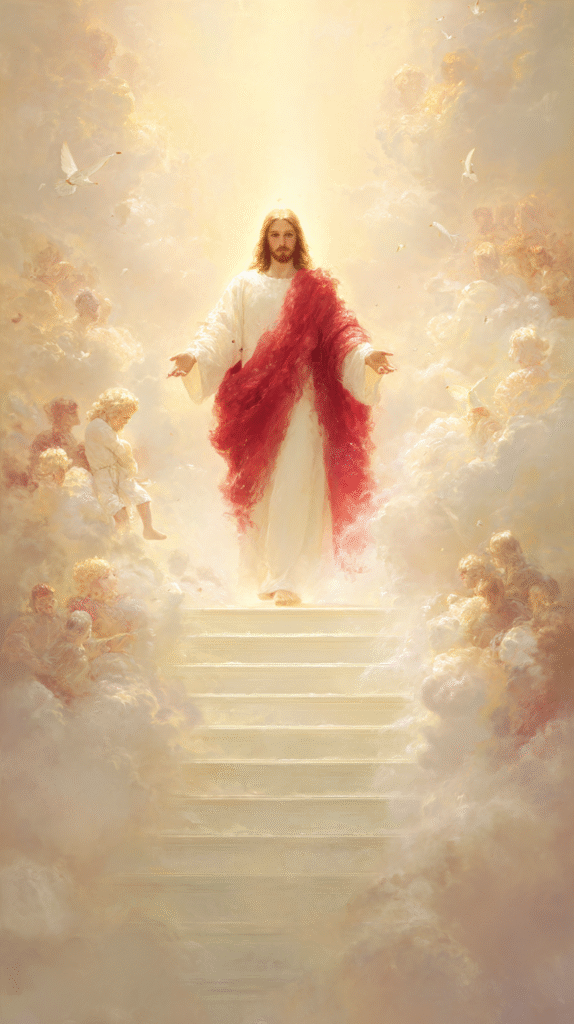 A divine ultra realistic scene of Jesus Christ standing at th 717321db 360d 4b9f 969b 3a310f2d03dc 2