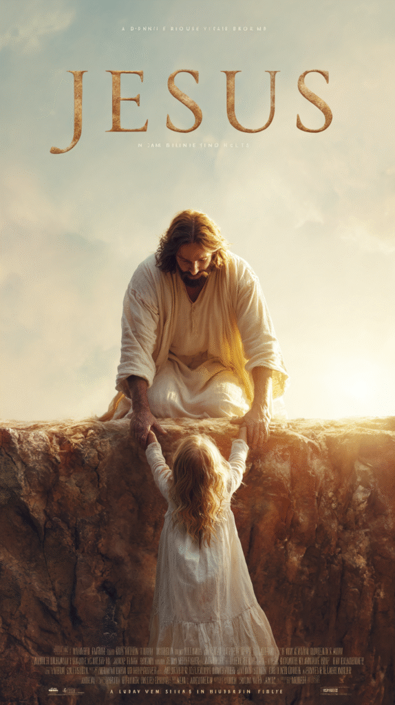 A movie poster for Jesus depicts a front facing view of Jesus d4b346b5 d327 4f8d a48c b11d9962fe18 3