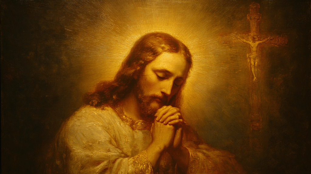 A religious artwork depicting Jesus Christ with a radiant gol bec5e436 bc4a 4da1 94dd f8d33a836215 0