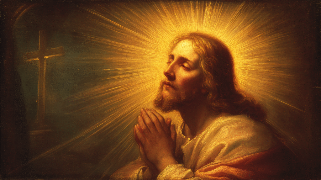 A religious artwork depicting Jesus Christ with a radiant gol bec5e436 bc4a 4da1 94dd f8d33a836215 2