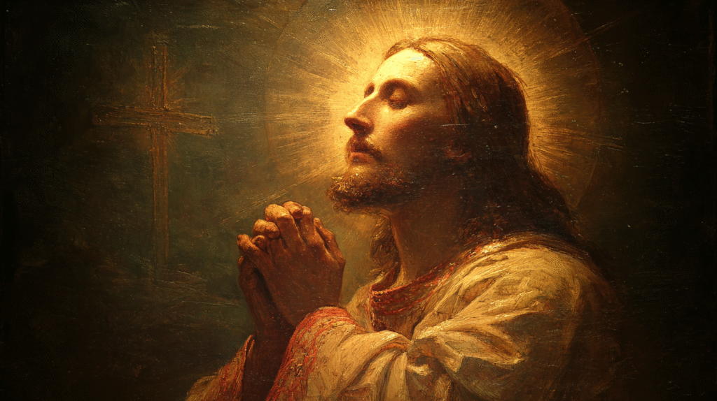 A religious artwork depicting Jesus Christ with a radiant gol bec5e436 bc4a 4da1 94dd f8d33a836215 3