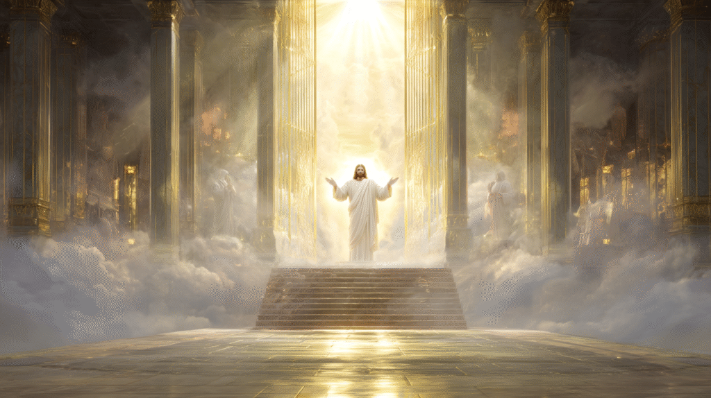 A semi realistic digital painting of Jesus Christ standing pr 30dce7e0 cd16 46fc 90b5 a1895a09c2b3 0