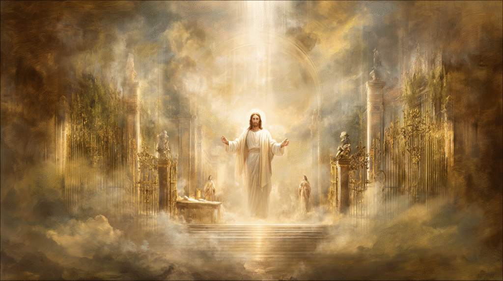 A semi realistic digital painting of Jesus Christ standing pr 30dce7e0 cd16 46fc 90b5 a1895a09c2b3 3
