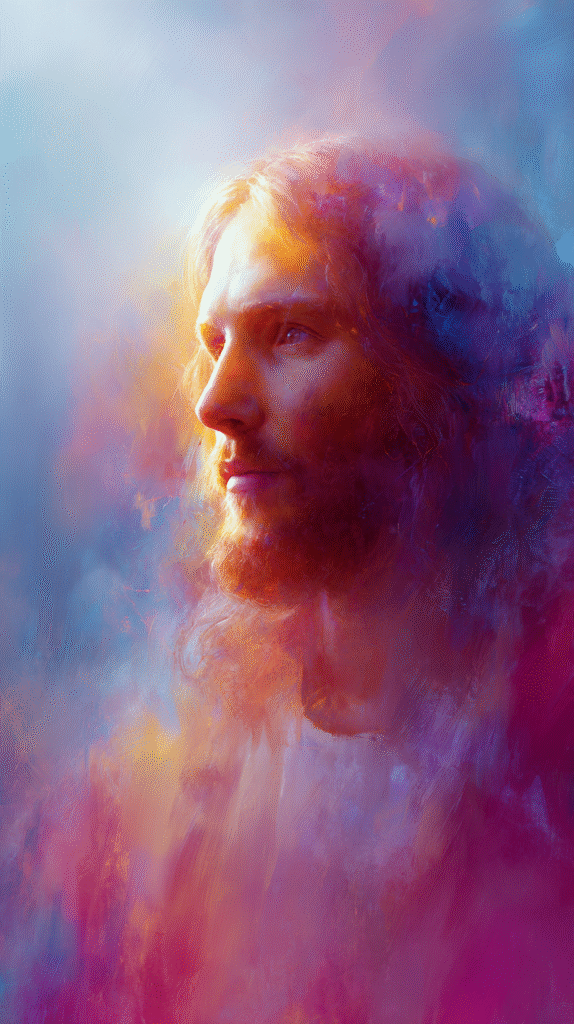 A serene and reverent portrait of Jesus Christ His face illum a4cc4c5a 6db1 4788 a053 6a607bdd36e0 0