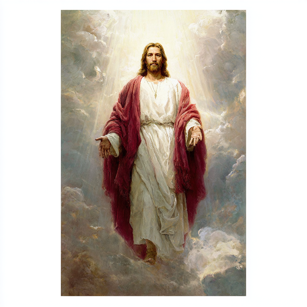 A solemn and majestic illustration of Jesus Christ realistic 5150cb2a c1ff 497e 8d90 947e37777f0e 0