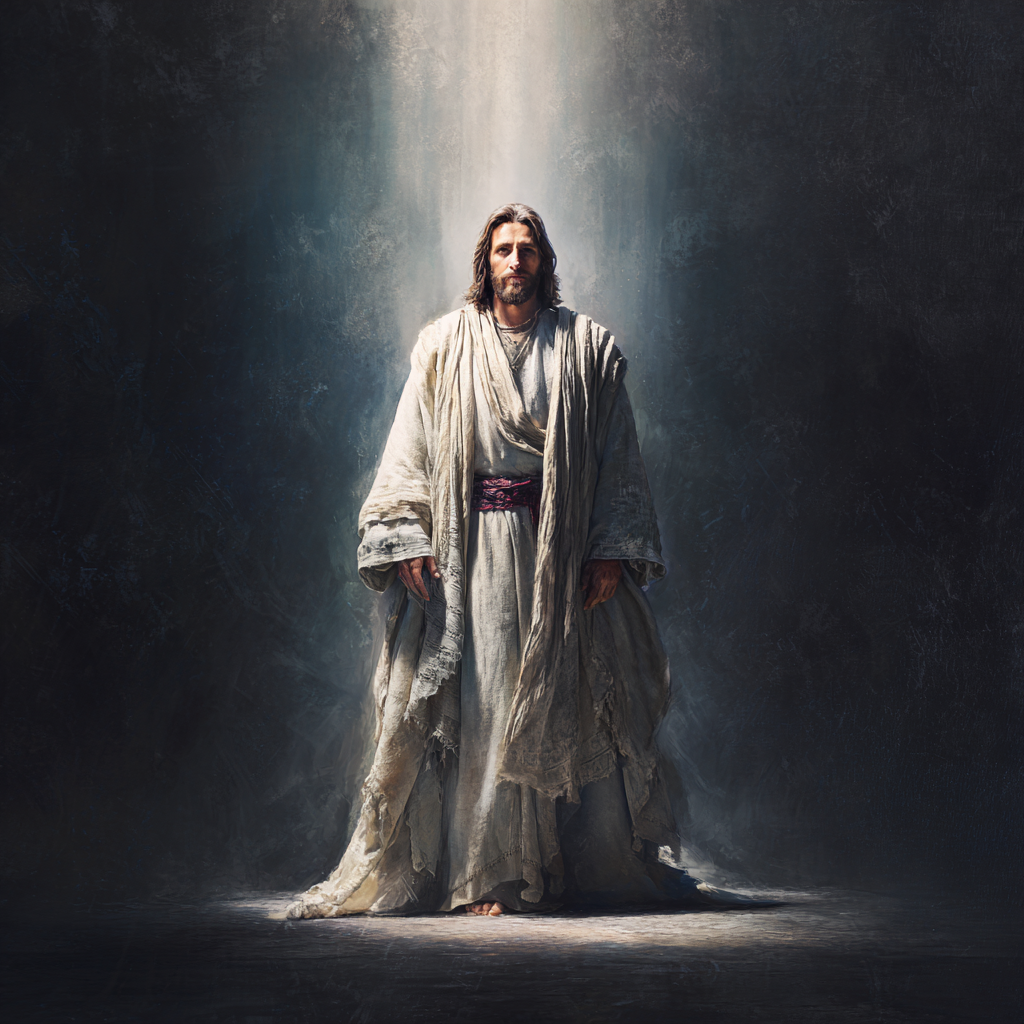 A solemn and majestic illustration of Jesus Christ realistic 5150cb2a c1ff 497e 8d90 947e37777f0e 1