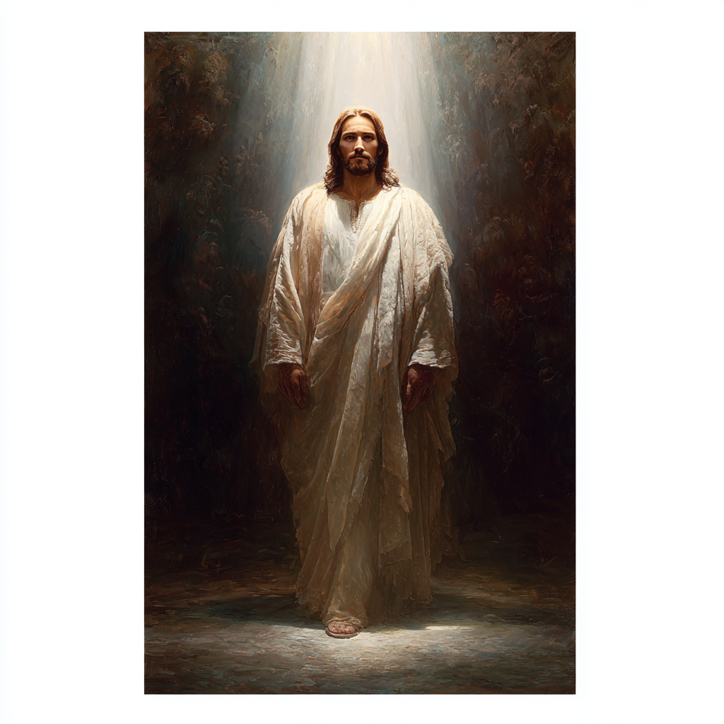 A solemn and majestic illustration of Jesus Christ realistic 5150cb2a c1ff 497e 8d90 947e37777f0e 3