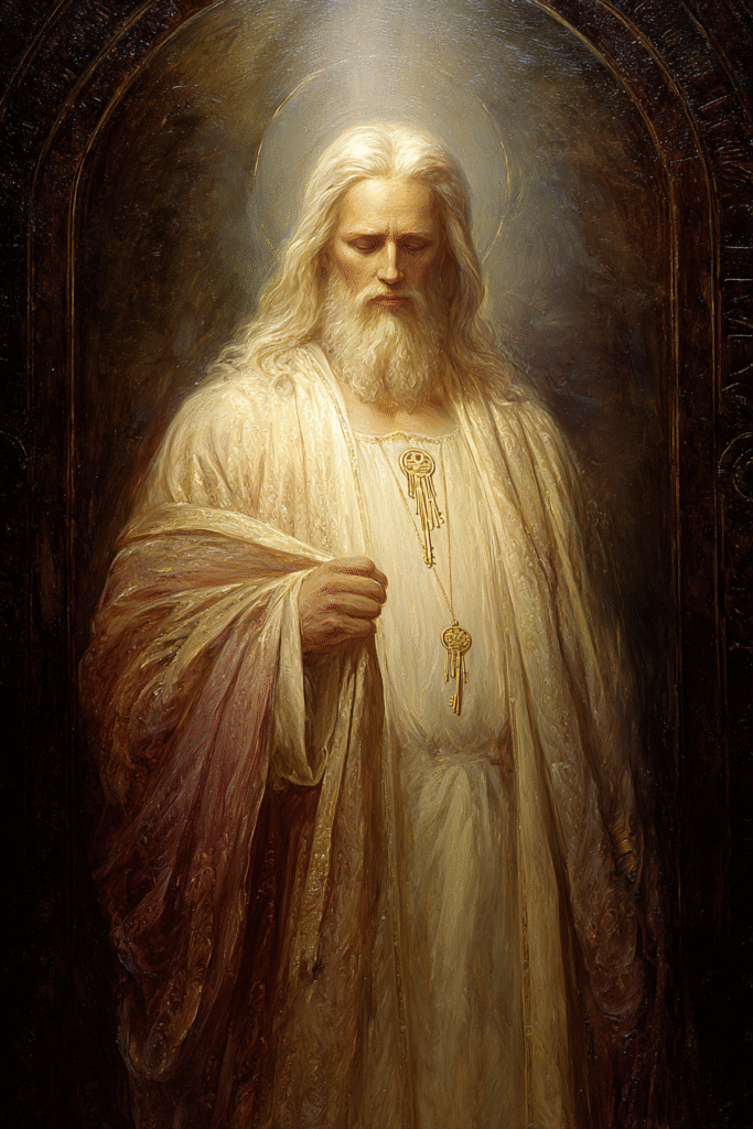 A stylized sacred portrait of Jesus Christ in the fullness of 7530fd27 a291 4093 8bc5 462fd7ed3055 2