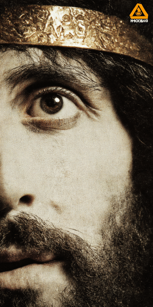 A vintage movie poster of Jesus Christ with a golden cross on fe4bb431 7e1e 4597 9e70 f8891ea0c3b6 0