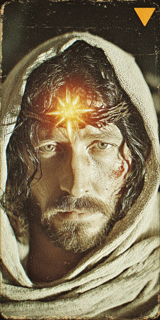 A vintage movie poster of Jesus Christ with a golden cross on fe4bb431 7e1e 4597 9e70 f8891ea0c3b6 3