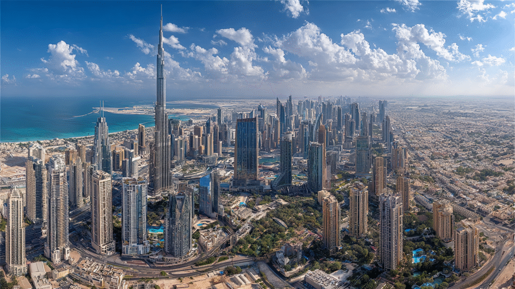 An aerial shot of the city of dubai in peak day time the shei 3bbad7c8 3f03 48a8 b2a0 3f7cd1342f6f 2