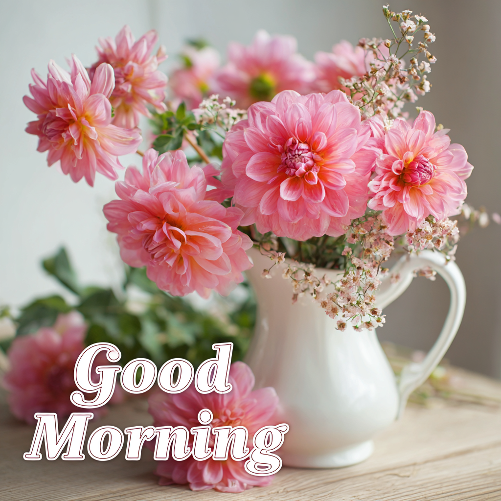 Attractive Good Morning image with flowers good morning text b8165d4d 986e 4eec a165 b3f069563a02 3