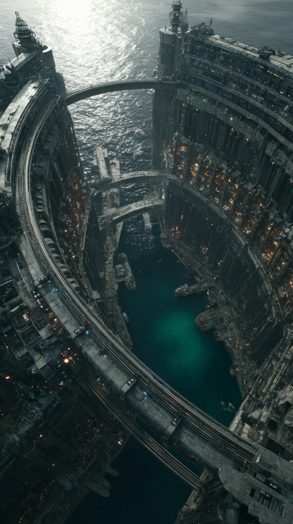 Cinematic Documentary photography of colossal 3km megastructu 0f1a4297 8d51 4bdd 9fc2 3c9ed9ce260b 3