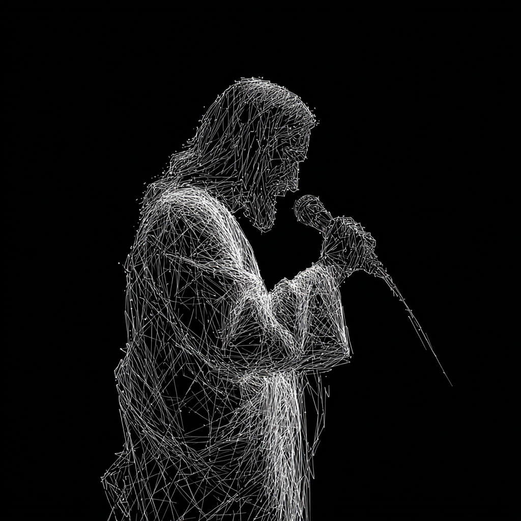 Create an image of Jesus in thick white line art cartoon styl f52f2a59 1eed 4752 b7f2 e5b33c2890d4 2