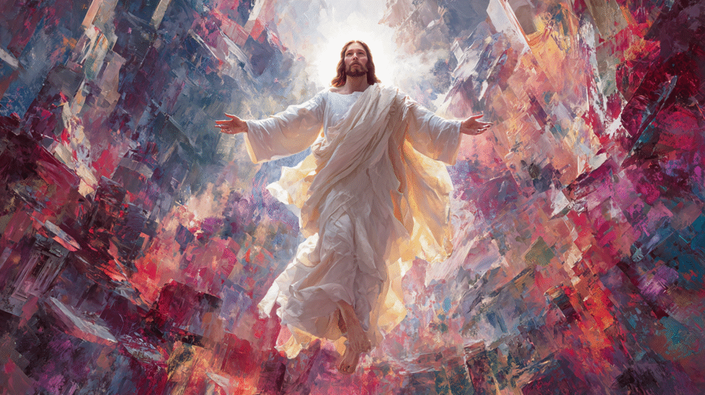 Full body depiction of Jesus Christ standing with arms outstr 56d841c6 3e2e 4c68 acda e0d5e984904d 2