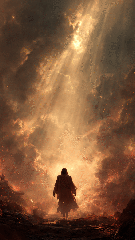 Jesus Christ descending in the middle of a destroyed battlefi 4c45cdda adde 42d8 97e7 a2b610e10f45 2