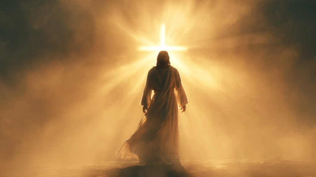 Jesus Christ from the waist up front view direct gaze to the ea4f16f5 a9ff 4b3d b08e 568e4ca49cb6 0