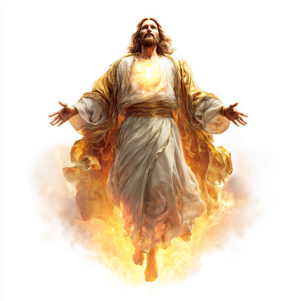 Jesus Christ in divine glory standing with a golden sash arou d060a209 01b7 4efd ac12 af20ba2917fc 0