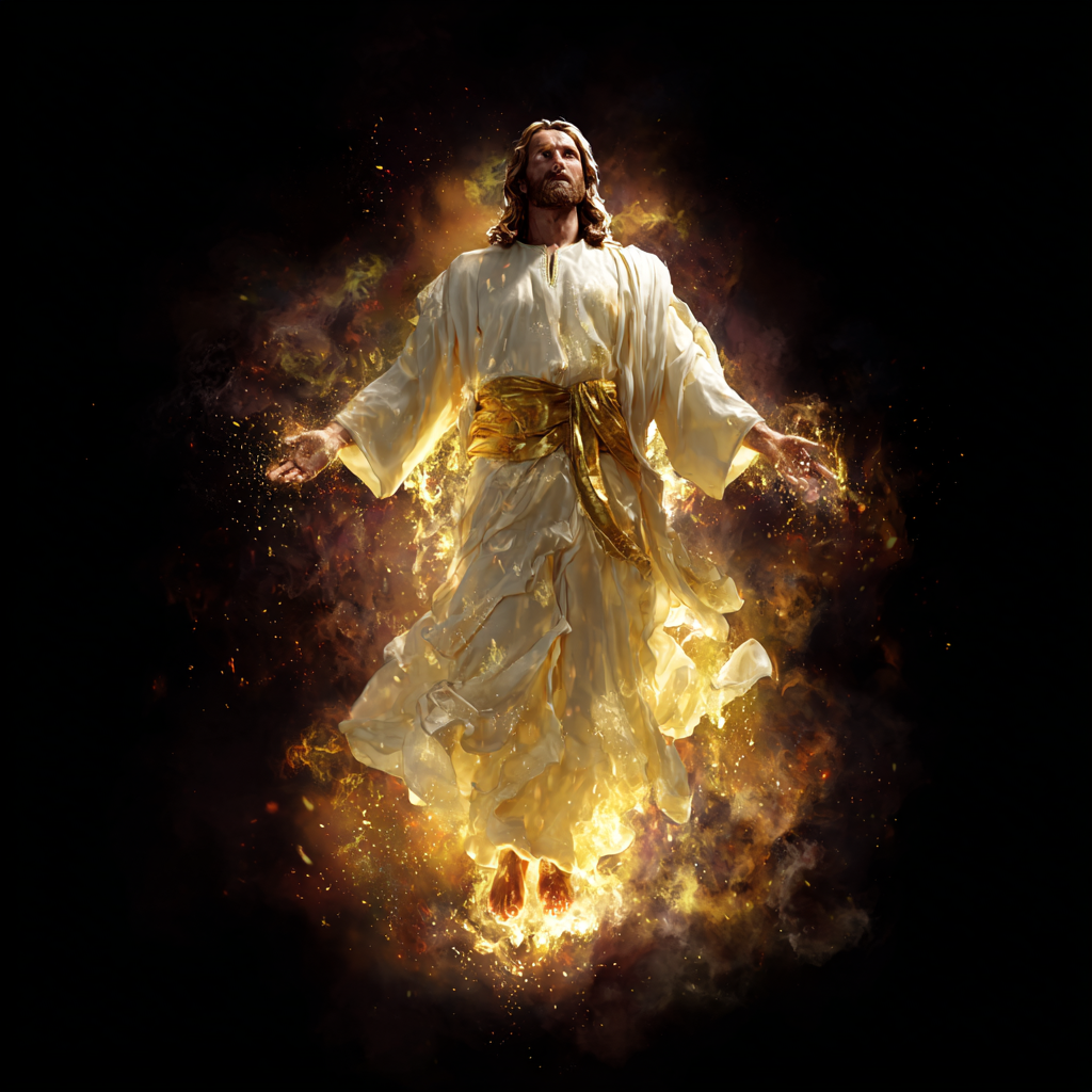 Jesus Christ in divine glory standing with a golden sash arou d060a209 01b7 4efd ac12 af20ba2917fc 1