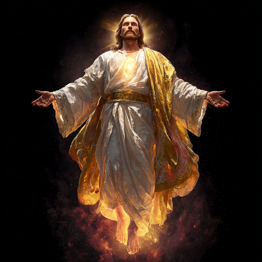 Jesus Christ in divine glory standing with a golden sash arou d060a209 01b7 4efd ac12 af20ba2917fc 2
