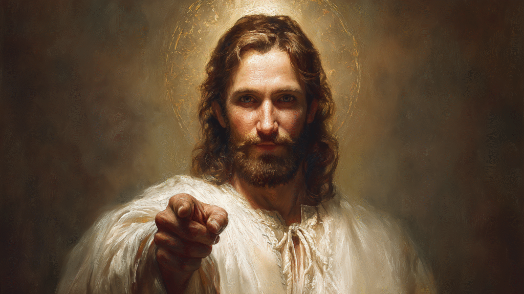 Jesus Christ looking directly at the viewer warm and gentle s 4be1dd9f 305c 44b5 8a5d ad84b5a79377 0