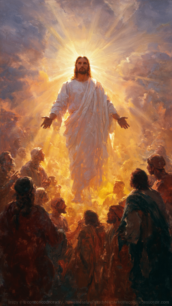 Jesus Christ standing prominently large full body figure in t a65e988c 6399 4b73 93f1 ce71b2e2c471 3