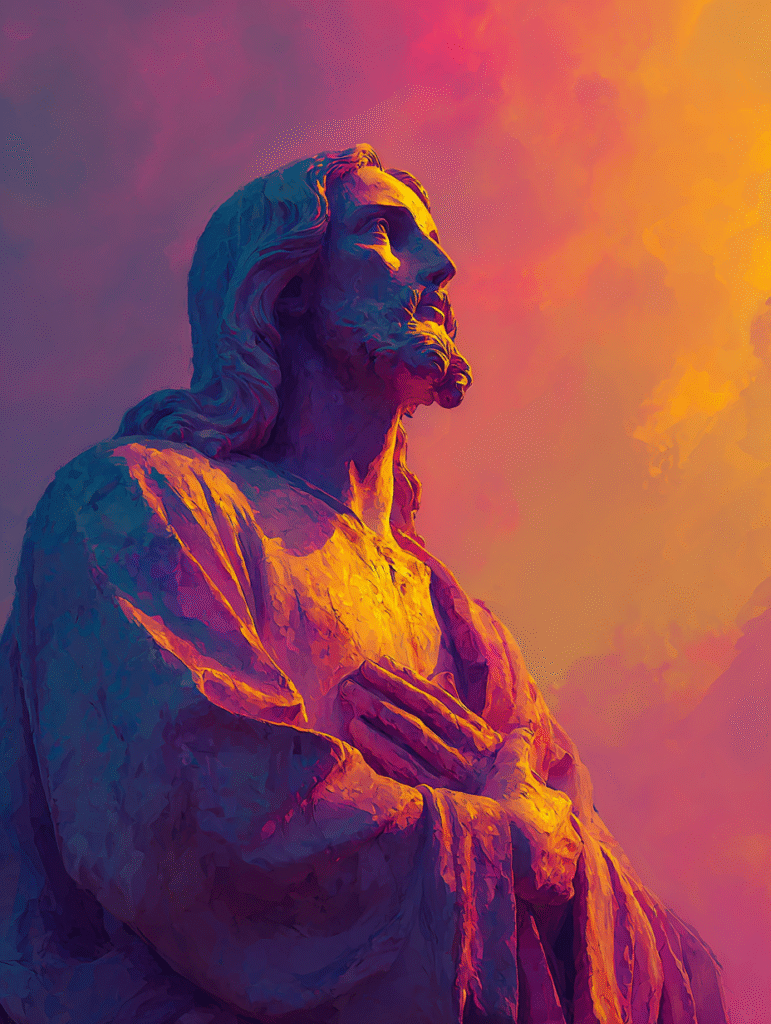 Jesus Christ very high contrast golden hour sunset colorful p 5daf3fe4 0565 4dd7 9259 347be0028262 2