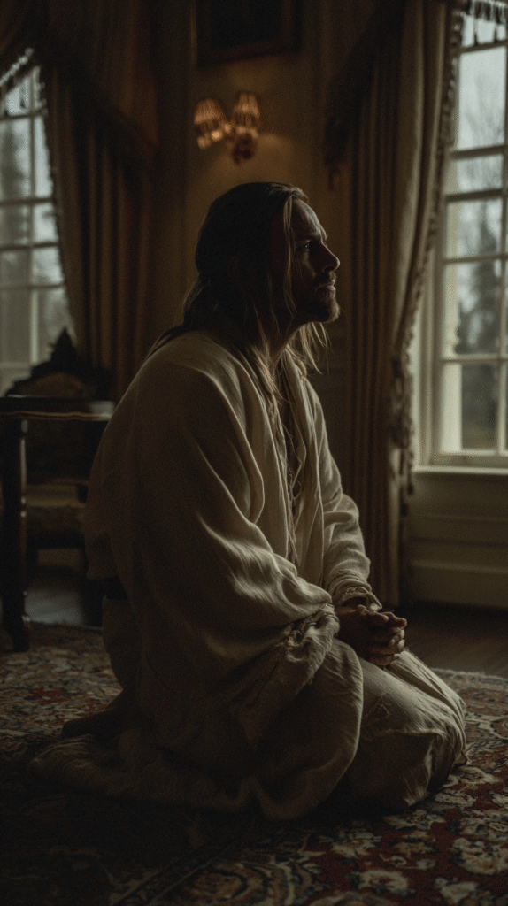 Jesus praying minimalistic cinematic chaos 50 ar 916 ra de2f3563 8bbe 42e6 9dd3 9addc8b644fa 2