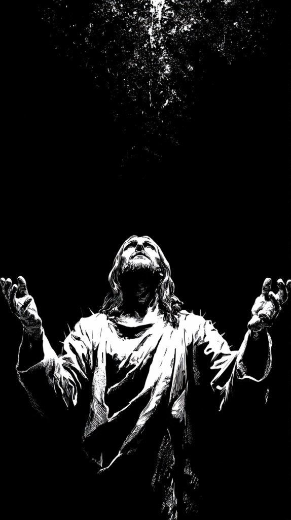 Jesus standing hands outstretched. black and white deathcore 92f1fa56 7645 4f37 bb03 9738c4b91245 1