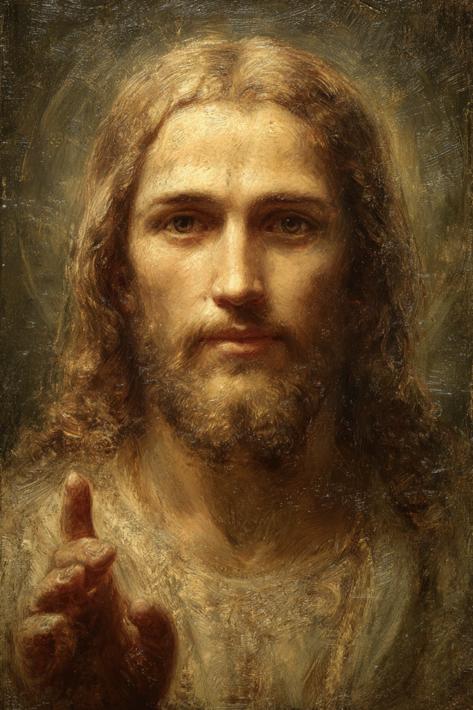 Klassic sacred portrait of Jesus Christ with traditional holy 02d79a6b b442 479e addf 72dd46ba690b 1