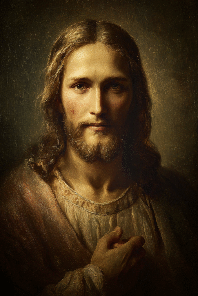 Klassic sacred portrait of Jesus Christ with traditional holy 02d79a6b b442 479e addf 72dd46ba690b 3