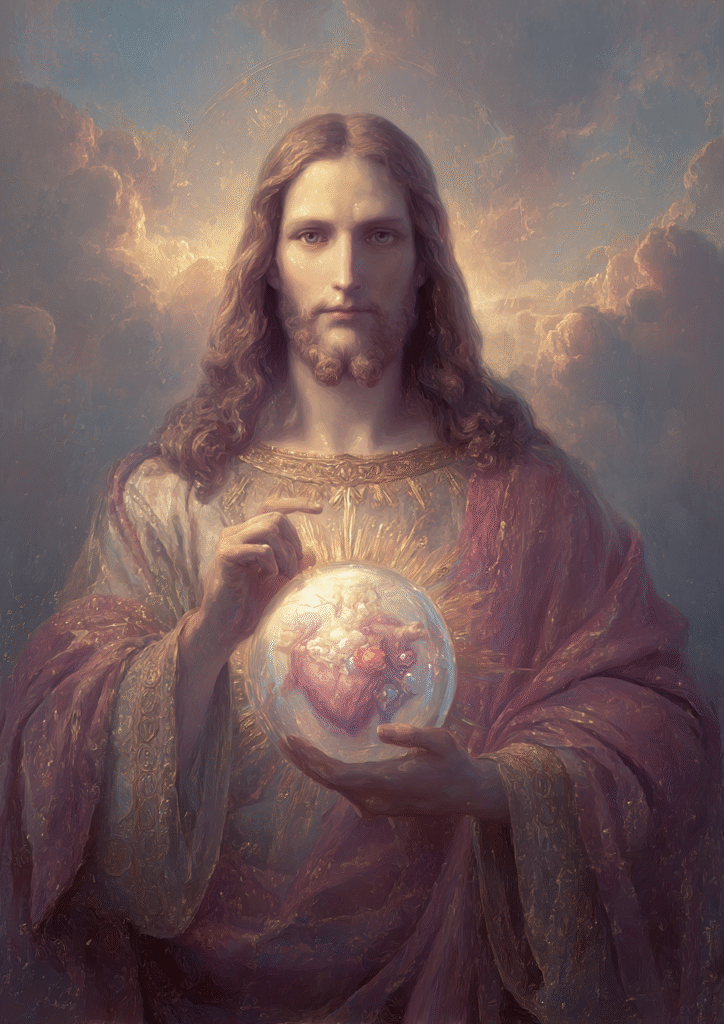 Leonardo da Vinci and Picasso style portrait painting of Jesu fb117036 e7a4 4dca 994f f8242198ee50 1