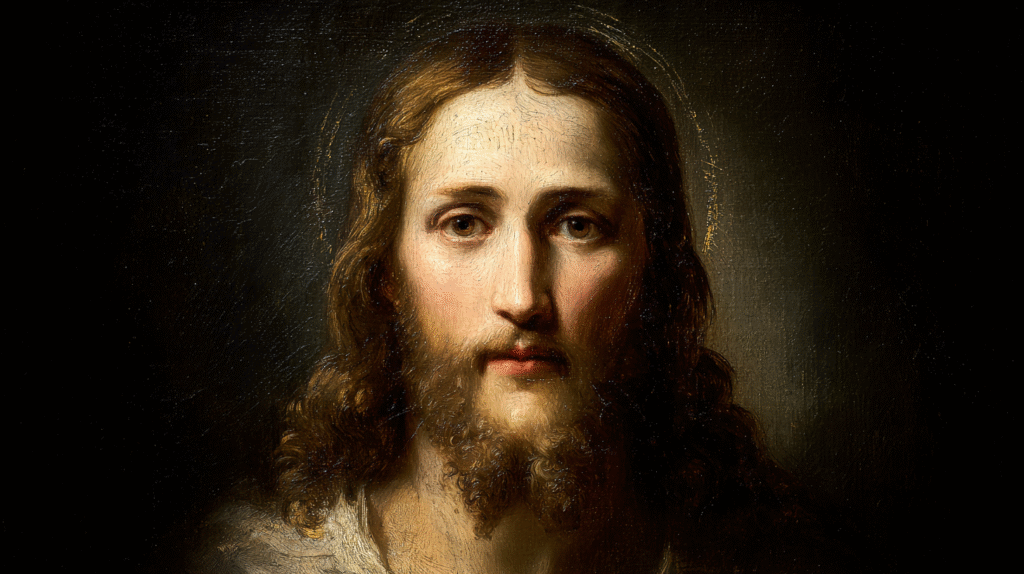 Renaissance oil painting of Jesus Christ facing forward upper 5e88bde4 1d38 4d33 8beb 3ab2a9ecc0a2 0