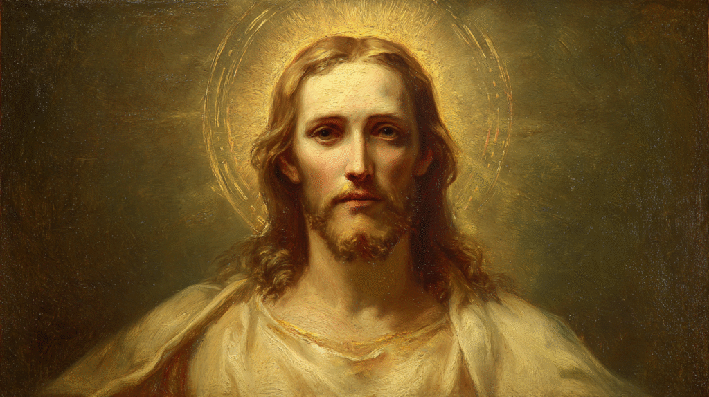 Renaissance oil painting of Jesus Christ facing forward upper 5e88bde4 1d38 4d33 8beb 3ab2a9ecc0a2 1