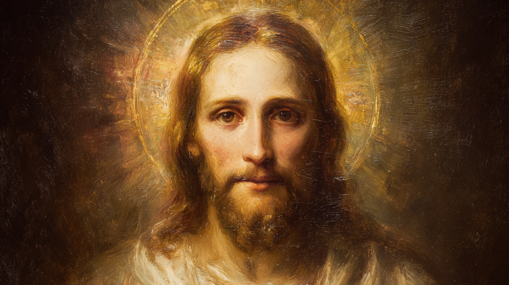 Renaissance oil painting of Jesus Christ facing forward upper 5e88bde4 1d38 4d33 8beb 3ab2a9ecc0a2 2