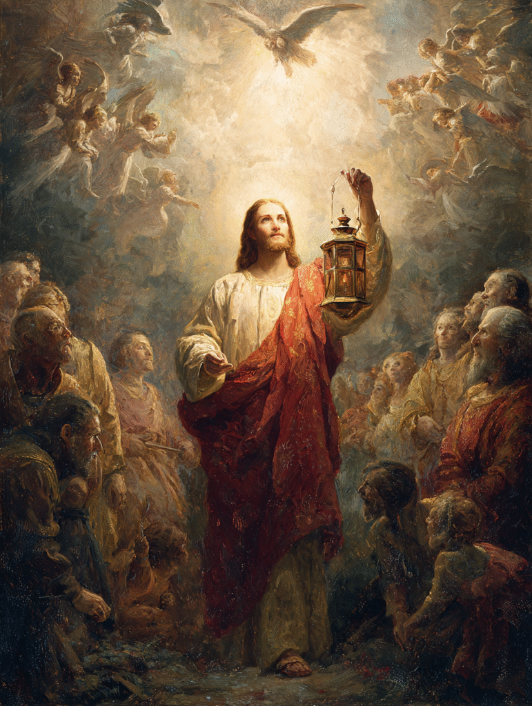 Symphony and choir. Jesus in the center holding a lantern. We ef1c3b65 6976 4dab b7a4 dd386892e394 1