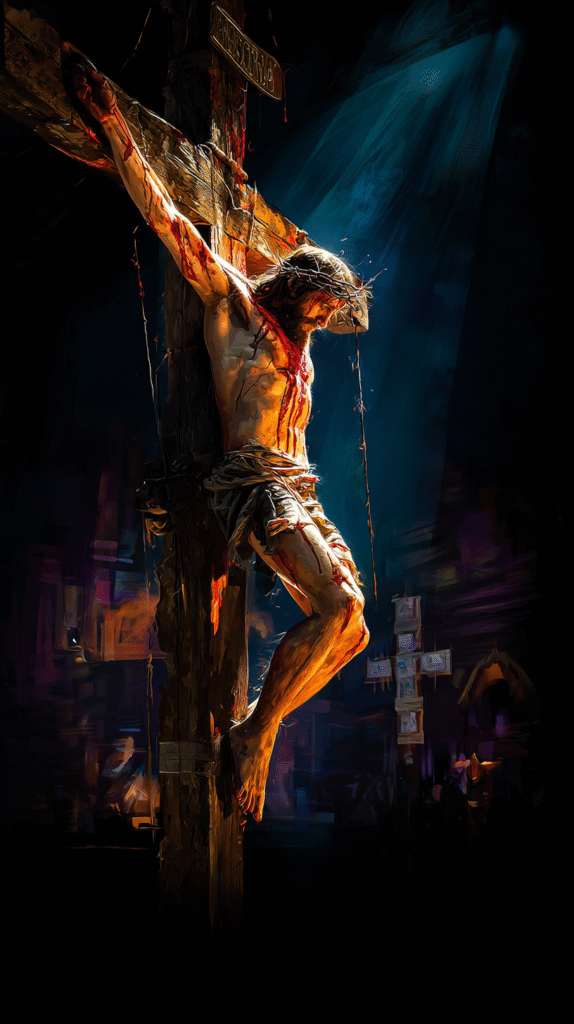 The poster for the film The Passion of the Jesus hanging on t fef89b4e 1d5f 44ef 841c 9eccbb30bf56 1
