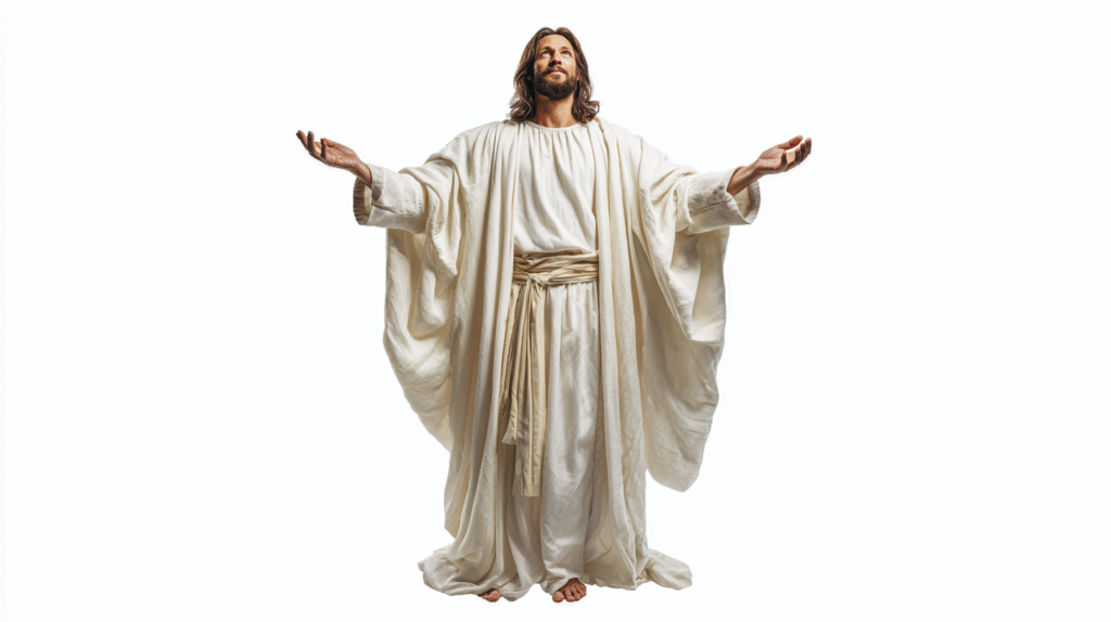 Ultra photorealistic full body portrait of Jesus Christ stand 5f34ff28 2c9c 44d0 abbb 6f4f79a7aa65 0