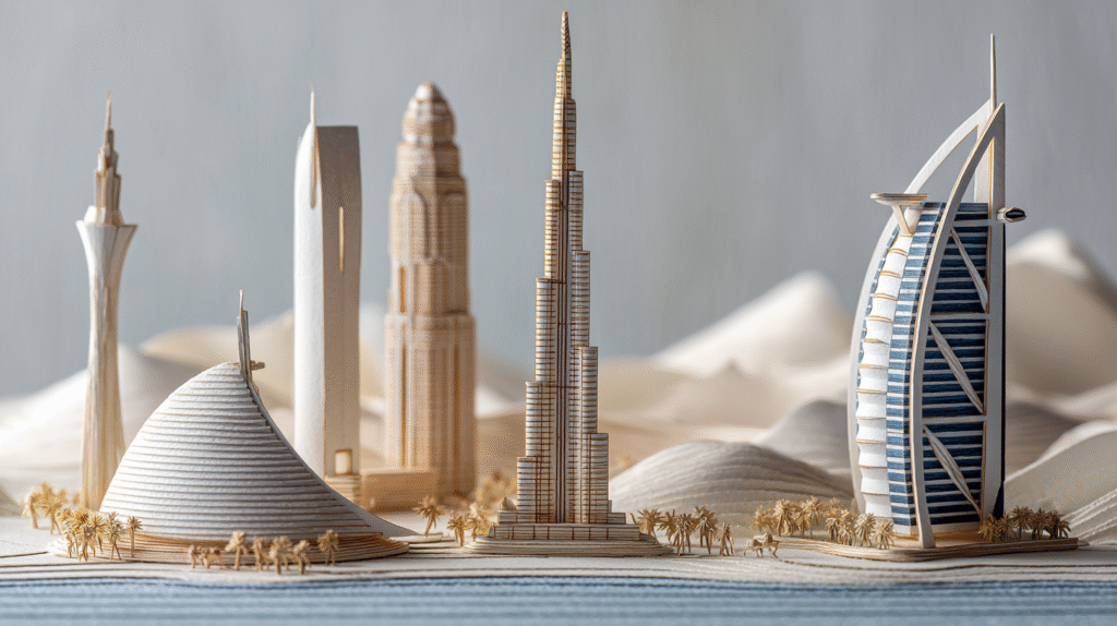 a highly detailed miniature diorama of Dubais iconic attracti 1c43ede8 f736 4b59 9e93 abdb0ecc982f 1