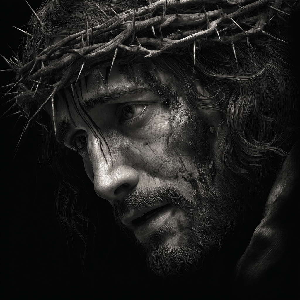 black and gray digital art rendering of Jesus with a crown of 0f5d77dc dbc0 4f62 b832 cbca9e85c046 3