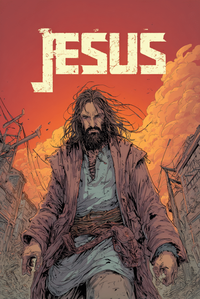 comic book cover about Jesus big Jesus title marvel style a 1c3a92c9 4b65 4ac2 b318 a0ed88b25917 0