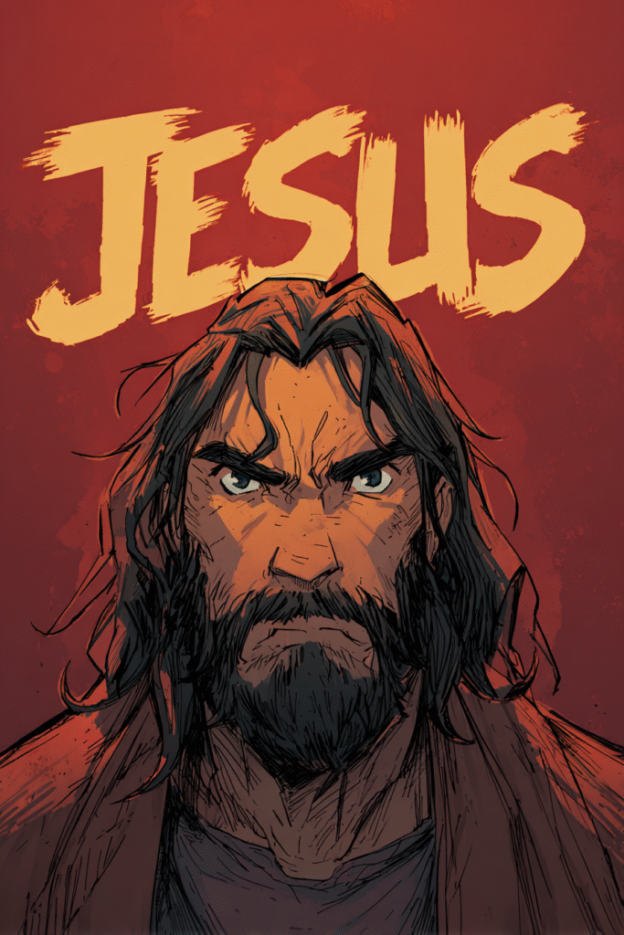 comic book cover about Jesus big Jesus title marvel style a 1c3a92c9 4b65 4ac2 b318 a0ed88b25917 2