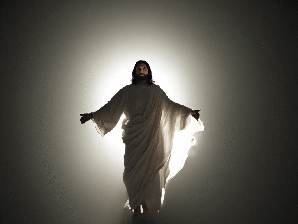 crie uma imagem de jesus com manto branco depois de ressuscit 0121d1b6 3e5a 477c 8783 e0720255b8cd 0