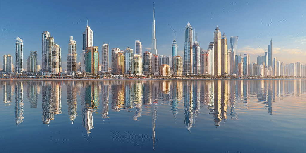 dubai skyline real realistic clear blue sky hyper realistic d434a990 44fd 4bf6 8bc8 c67cf3451707 0
