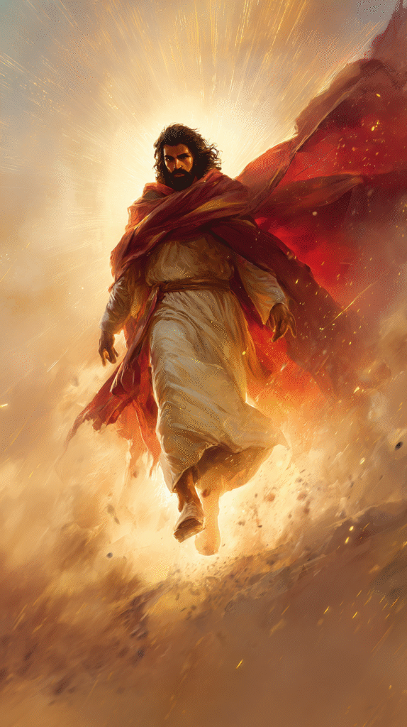 epic heroic figure inspired by traditional depictions of Jesu e5620b96 5b48 4c2d b74e 9c7f632af777 0