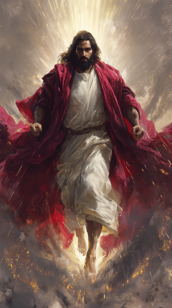 epic heroic figure inspired by traditional depictions of Jesu e5620b96 5b48 4c2d b74e 9c7f632af777 2